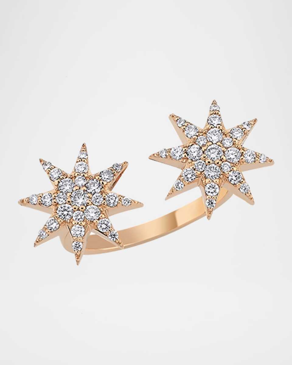 Venus Star 14k Diamond Split Ring, Size 7
